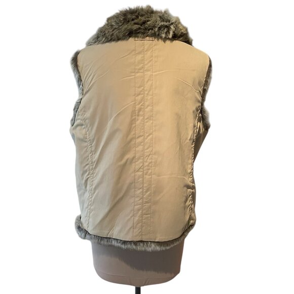 Weatherproof Garment Co. Faux Fur Reversible Zip-Up Vest Tan, Size XL EUC - Picture 7 of 10